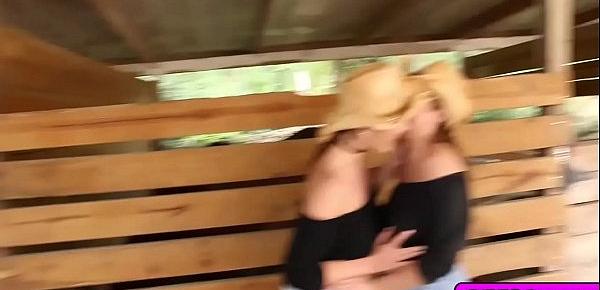  Hot country babes lesbian fuck at the farm